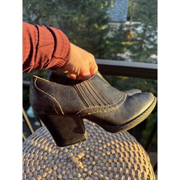 BOC Born Concept Casual Ankle Bootie Women 9 US 40.5 EU 3"Heel Black Leather - Picture 9 of 16